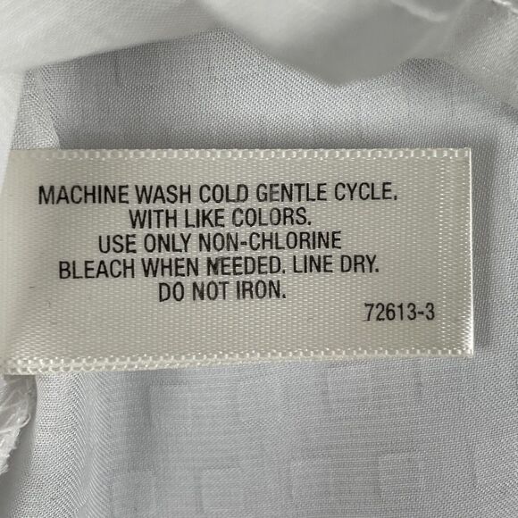 I Heart ❤ Ronson  Button Down Long Sleeve Shirt Women's XL White Textured Preppy - Picture 7 of 16